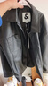 杰克·琼斯（JACK&JONES）男装春秋宽松皮衣舒适简约时尚纯色潮流休闲外套短款上衣PU夹克男 E40 黑色 S 170 实拍图