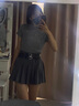 舒芳蝶（shufangdie）连衣裙女装2025夏季新款小个子穿搭一整套酷飒拽姐辣妹套装裙子女 灰色上衣+短裙 M 实拍图