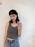 嘉丽薇吊带背心女夏季运动内衣性感小个子短款内搭背心美背吊带无袖上衣 烟灰色 XL ( 建议 108-120斤) 实拍图