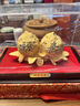信天游镀金寿桃摆件绒沙金祝寿贺寿礼物送老人60708090大寿贺礼寿礼礼物 福寿双全 大号 实拍图