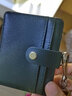 朗捷 真皮工作牌牛皮证件卡套商务员工胸牌带收纳卡位挂脖牌会议出入证工作证套可定制企业logo 商务黑（横款） 实拍图