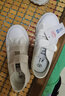 回力童鞋2025秋季新款男女童四季可穿单鞋学生舒适棉麻布鞋儿童帆布鞋 白色（魔术贴） 32 鞋内长约20.5cm 实拍图