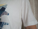 回力短袖t恤男夏天国潮中国风潮牌半截袖青少年亲肤纯棉大码男装衣服 白色(a大国潮山水) L /175(建议120斤-140斤左右) 实拍图