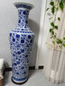 垚罄 景德镇陶瓷器手绘青花瓷大花瓶客厅1米客厅落地电视柜大号花瓶 青花缠枝 1.3米 单个 配原装底座 实拍图