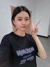 野原琳夏季宽松纯棉短袖t恤女少女原宿风ins闺密打底衫女装2025年新款 A278黑色 S 实拍图