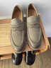 BEAUTODAY乐福鞋男士一脚蹬休闲皮鞋子男2025新款冬季真皮商务轻奢高级男鞋 摩登灰 磨砂版 【偏大一码】 40 实拍图