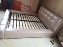 锦皓（JURHOO）锦皓皮床真皮床现代简约卧室床双人床主卧婚床大床皮艺床储物床 高箱床+2床头柜+独立袋乳胶床垫 1800*2000 实拍图