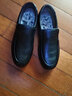 老人头男鞋春秋季商务休闲皮鞋男厚底防滑套脚中年爸爸鞋真皮加绒特大码 黑色加绒款 40 实拍图