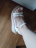 红蜻蜓妈妈凉鞋女2024夏季时尚软底舒适坡跟凉鞋 WFK24144米白色37 晒单实拍图