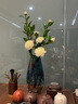 荣山创意水墨透明玻璃花瓶客厅插花轻奢现代简约家居装饰品餐桌摆件 32cm瓶+长支茶花 实拍图