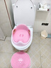 ONLYOU BABY儿童马桶圈大号坐便器男孩女宝宝专用坐垫婴儿便盆梯小孩厕所辅助 维尔粉-硅胶软垫马桶圈+踩脚凳 【免安装】全包胶靠背（送挂钩） 实拍图