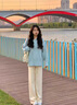 领季休闲套装卫衣女装2024年秋冬新款早秋女可盐可甜洋气小个子套装女 7303上衣（圆领）+裤子 M 实拍图