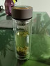 富光玻璃杯双层男女大容量耐热水杯便携过滤泡茶杯子定制印字logo 320ml咖啡色 实拍图