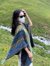 目丸民族风披肩云南丽江川西旅游穿搭斗篷披风外搭围巾女新疆西藏两用 海蓝色 晒单实拍图