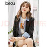 betu百图女装休闲小西装女款通勤西服外套JD2101T29 黑色2 L 实拍图