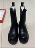 柯妮丽人真皮马丁靴女2025新款厚底增高烟筒靴女士短靴中筒靴子网红女靴潮 中筒黑色 单层 37 (235mm) 实拍图