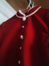 儿童高级感拜年秋冬装女童公主裙长袖主持人生日古筝钢琴表演礼服 酒红色长款HB01 150码 晒单实拍图