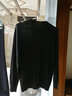 袋鼠 纯羊毛衫男厚款男士秋冬新款全羊毛针织衫宽松套头纯色圆领毛衣 黑色 175/XL/115(建议135-155斤) 实拍图