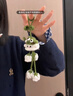 USERJOY小幽灵铃兰花挂件小鬼手工编织毛线钩针DIY挂件钥匙扣车挂万圣节 【材料包】南瓜幽灵铃兰花 实拍图