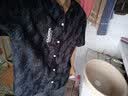 良茨胖子大码冰丝休闲短袖衬衫男夏季宽松半袖衣服男士衬衣防晒衣外套 C351黑色 L 110-130斤 实拍图
