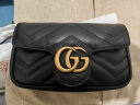 GUCCI古驰GG Marmont系列Supermini女士手袋绗缝链条斜挎包[礼物] 黑色 均码 实拍图