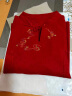 季法思新中式国风复古刺绣短袖T恤女夏季新款复古高级感超好看别致小衫 红色 L(建议110-120斤) 晒单实拍图