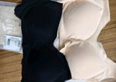 六月玫瑰 内衣女新款无痕透气轻薄无钢圈背心式文胸内衣薄款2件装 黑色+肤色 M 实拍图