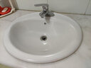 MAXX POWER台上盆半嵌入式椭圆形陶瓷台中盆艺术盆洗漱洗手洗脸洗面盆 22寸三孔 配送 下水器 安装胶 实拍图