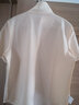 欧莎（OSA）纯色V形polo领t恤衫女士夏季衣服2025新款短袖高档显瘦减龄上衣 米白色 L 实拍图