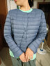 鸭鸭（YAYA）轻薄羽绒服女短款休闲内胆薄款冬季内搭保暖新国标外套KX 雾霾蓝 3XL 实拍图
