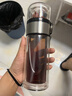 唯万双层茶仓茶水分离泡茶杯大容量家用办公室便携玻璃杯过滤茶水杯子 提绳款-钢本色400ml-送杯套杯刷 实拍图