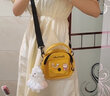 纸色  小女生包包斜跨包韩版新款可爱帆布小包包女新款潮ins韩版百搭 5188黄色 +亚克力徽章 实拍图