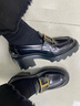 TOD'S【特惠6折】官方女士TIMELESS大T扣皮革乐福鞋高跟单鞋 黑色 35.5 实拍图