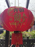 梦多福植绒大红灯笼大门阳台挂的2024新款春节户外长杆灯笼led灯装饰 60#直径55cm【一对装】 170cm 实拍图