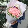 来一客鲜花速递粉玫瑰花束送女友老婆表白生日全国同城配送 33朵粉玫瑰花束小熊款 实拍图