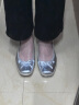 百丽芭蕾风平底鞋女24夏季新款商场同款真皮蝴蝶结单鞋B3W1DCQ4 银色 36 晒单实拍图