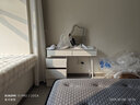 雅即（YAJI）法式奶油风梳妆台卧室现代轻奢简约主卧化妆台桌大小户型收纳斗柜 白100桌+柜+云朵镜 无凳灰色备注 整装 实拍图
