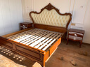 格澜帝尔（growdear）真皮床美式床欧式雕花实木双人床卧室真皮复古软包床主卧床软包床 全实木床头柜 实拍图