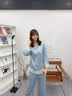 EASEWAKE逸觉重磅真丝睡衣女蕾丝长袖薄款春秋季桑蚕丝绸家居服套装 豆绿色 M 实拍图
