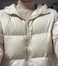 鸭鸭新国标羽绒服女短款秋冬新款面包服休闲百搭简约连帽外套KL 米色 S 实拍图