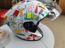坦克摩托车头盔3C四分之三盔T536四季防风B.Duck电动车安全帽男女 白色摩登【童趣】【彩色镜片+透明镜片】 L（建议头围56-58cm） 实拍图