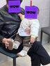巴拉巴拉童装宝宝轻薄羽绒服婴儿外套儿童冬装造型可爱萌男童女童 黑白色调00491 80cm 实拍图