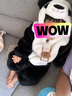 涵菡乐3D婴儿连体衣宝宝衣服熊猫哈衣冬新生儿连身加厚外出婴儿棉衣棉服 90码不包脚 适合约7-15个月宝宝 实拍图