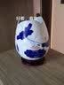 傲世景德镇陶瓷器新中式青花瓷水培插花瓶工艺品客厅摆件博古架装饰品 雨濯清荷三叶荷（配木质底座） 实拍图