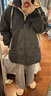 艾莱依羽绒服女假两件短款连帽宽松时尚保暖棒球服外套 炭黑165 实拍图