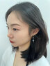 穆西卡S999足银耳环女士中长款高级感时尚耳坠耳饰送女生朋友妈妈礼物 丘比特之箭（蓝钻） 实拍图