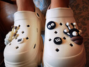 茯见 洞洞鞋女厚底增高包头凉鞋夏季外穿沙滩鞋时尚凉拖鞋女 黑白煤球38-39【适合37-38的脚】 实拍图