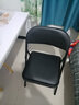 墨例 折叠椅子家用电脑椅办公椅子人体工学会议椅学生椅餐椅宿舍靠背椅职员会场椅活动培训椅 黑色 实拍图