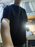 2025年新款夏装纯棉短袖t恤韩系宽松圆领休闲薄款大码上衣体恤衫 黑色【纯色】 3XL 【建议130-145斤】 实拍图