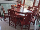 质道 红木家具 非洲花梨（学名：刺猬紫檀）实木餐桌椅组合新中式餐厅带转盘餐台饭桌 1.58米如意餐桌+8象头餐椅整装 实拍图